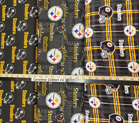 NFL Logo Pittsburgh Steelers Black & Yellow 100% Cotton Fabric by Fabric Traditions! 3 Styles