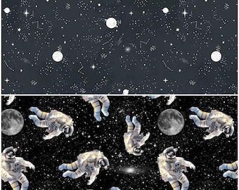 Space Cadet Astronaut 4365-99 Black 100% Cotton Fabric!