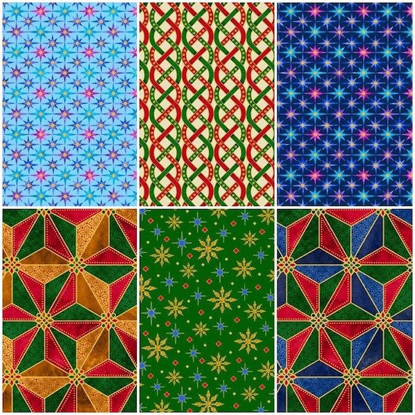 Bethlehem Christmas Nativity Night Stars & Geometric Stained Glass Windows 100% Cotton Fabrics by QT! 6 Styles