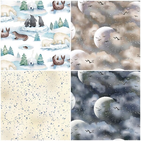 Arctic Dreams, Winter, Snow, Sky 100% Cotton Fabric by QT Fabrics! 3 Styles