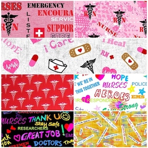 Positivity Thank You Heroes Nurses Doctors, You Are Loved, Quotes & Sayings 100% Cotton Fabric! 7 Styles