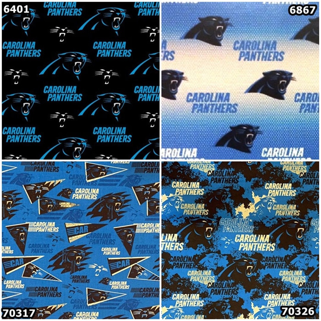 NFL Logo Carolina Panthers Blue and Black 100% Cotton Fabric - Etsy
