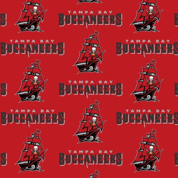 Nfl Logo Tampa Bay Buccaneers 6488 Red 100 Cotton Fabric By Etsy