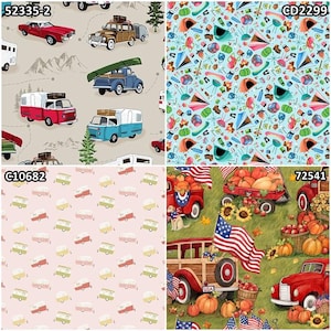 Campers, Camping, Vans, Travel, RV, & Trailers 100% Cotton Fabrics! 4 Styles