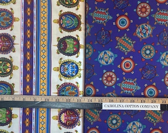 Tucson Tribal Turtles 100% Cotton Fabric by Elizabeth's Studio! 2 Styles