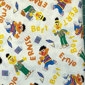 Sesame Street! Big Bird, Oscar, Cookie Monster, Elmo 100% Cotton Fabric by Quilting Treasures! 2 Styles