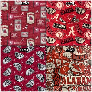 NCAA Alabama Crimson Tide Crimson & Black College 100% Cotton Fabric Roll Tide 15 Styles image 4