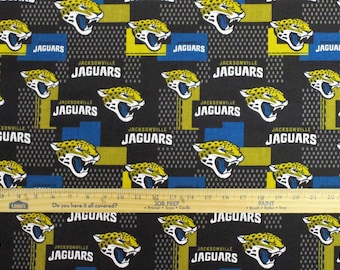 NFL Logo Jacksonville Jaguars Black and Teal 100% Cotton Fabric by Fabric Traditions! #14728