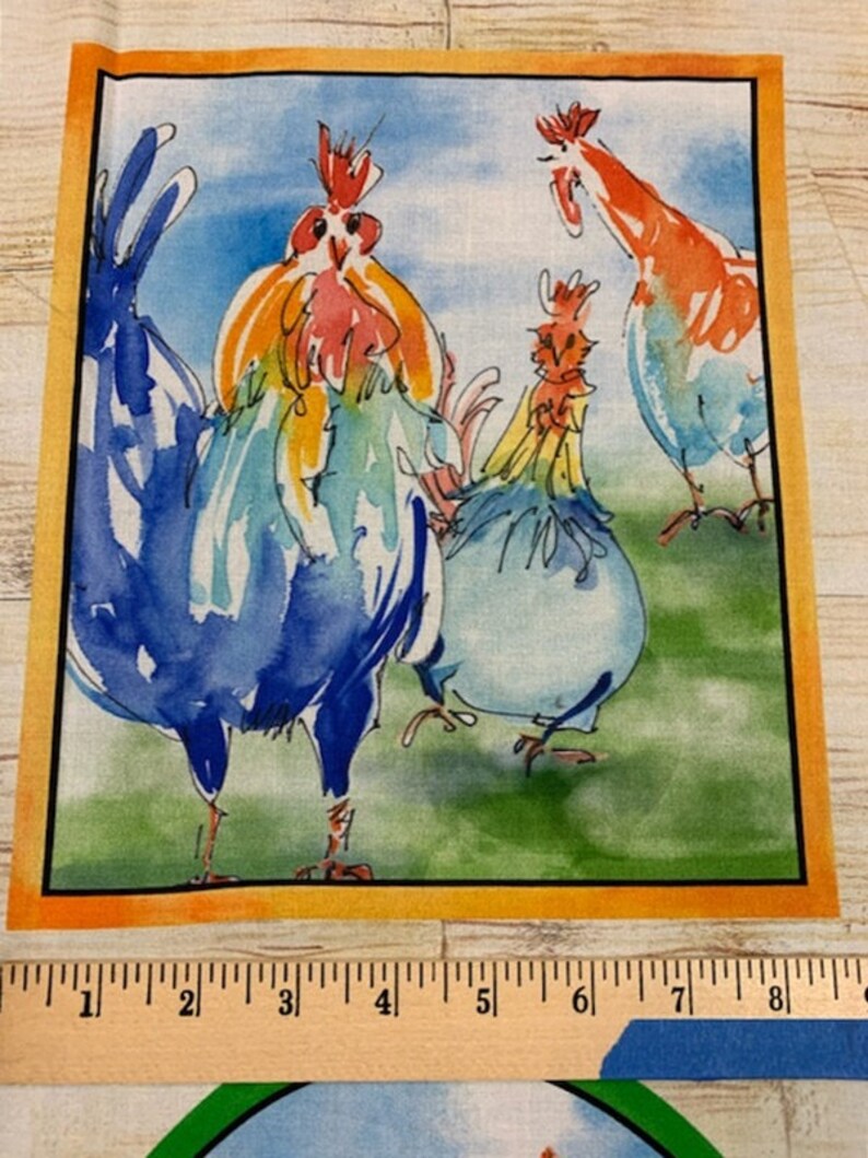 Rule the Roost and Countryside Chickens & Hens 100% Cotton Fabric ...