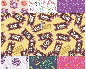 Willy Wonka Charlie and the Chocolate Factory 100% Cotton Fabric by Camelot! 7 Sytles