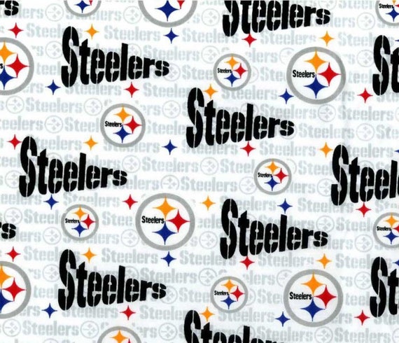 NFL Logo Pittsburgh Steelers Black and Yellow 100% Cotton | Etsy