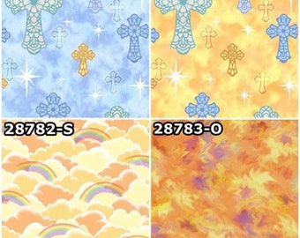 Faith, Religious, Crosses, Christian, Heaven, Sunsets 100% Cotton Fabrics by QT Fabrics! 5 Styles