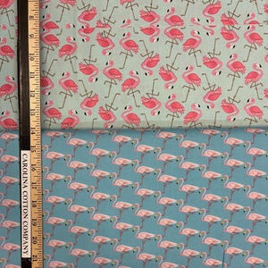 Beachy Pink Flamingos Birds 100% Cotton Fabrics! 2 Styles