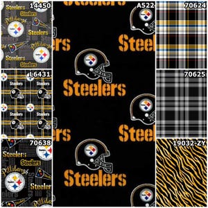 NFL Logo Pittsburgh Steelers Black & Yellow 100% Cotton Fabric by Fabric Traditions! 7 Styles image 2