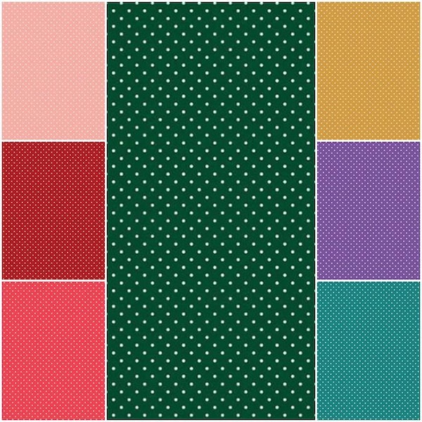 Swiss Polka Dots Pin Dots C670 100% Cotton Fabric by Riley Blake! 7 Colors