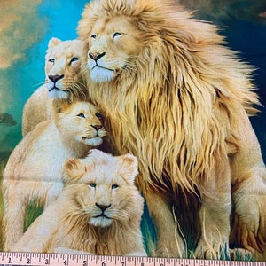 Lion&#39;s Pride, King of the Jungle, Lioness #28912-QS 24&quot; 100%  Cotton Fabric Panel by QT Fabrics!