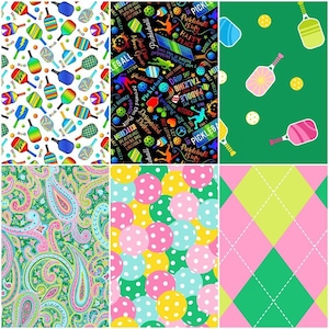 Court & Club Preppy Pickleball and Tennis Argyle Pink and Lime 100% Cotton Quilting Fabrics! 6 Styles