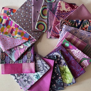 Free Spirit Kaffe Fassett Collective Lavender 20 Piece Fat Quarter Bundles 100% Cotton Fabric!