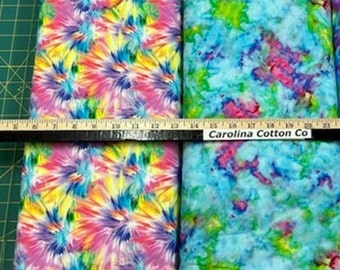 Tie Dye Watercolor Abstract 100% Cotton Fabrics! 2 Styles