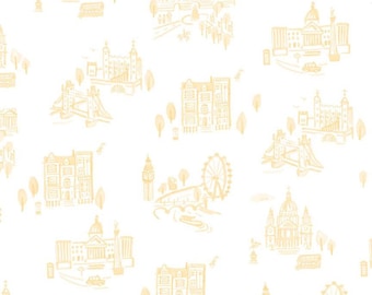 Notting Hill, Londen, Engeland, Verenigd Koninkrijk, Britse stoffen van 100% katoen! Reuzenrad, Big Ben,