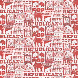 Election Political Party Republican Elephants 100% Cotton Fabric