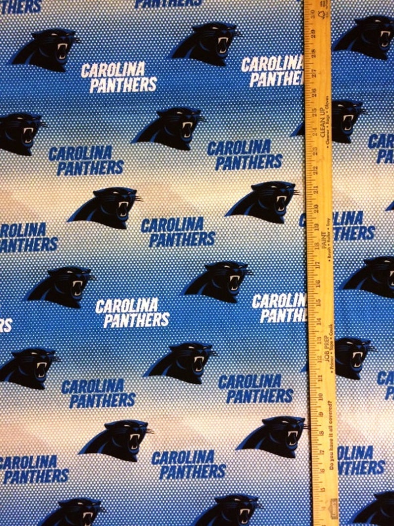NFL Logo Carolina Panthers Blue and Black 100 Cotton Fabric Etsy