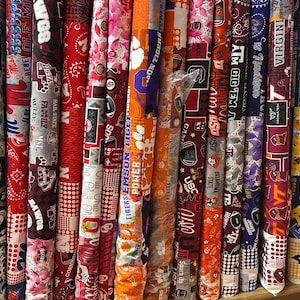 NCAA College Logo 100% Cotton Fabric 60&quot; Cheater Quilt Patch #1363 by Sykel!