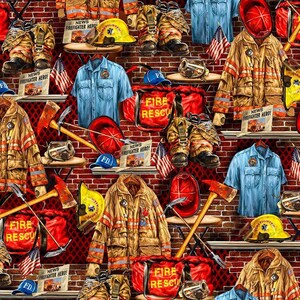 Flames Fire Firefighter Firefighting Fire Trucks Engines Lingo 100% Cotton Quilting Fabrics! 3 Styles