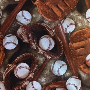 Take Me Out to the Ballgame Sports Baseballs 100% Cotton Fabric! 4 Styles