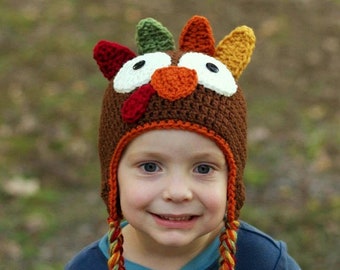 Turkey Hat, Crochet Turkey Hat, Thanksgiving Hat, Turkey Beanie Hat, Turkey Hat Beanie, Turkey Hat Prop, Crochet Turkey, Thanksgiving Baby