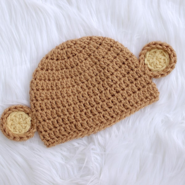 Monkey Hat, Crochet Monkey Hat, Monkey Beanie, Baby Monkey Hat, Monkey Baby Gift, Baby Girl Monkey Hat, Baby Boy Monkey Hat, Monkey Baby Hat