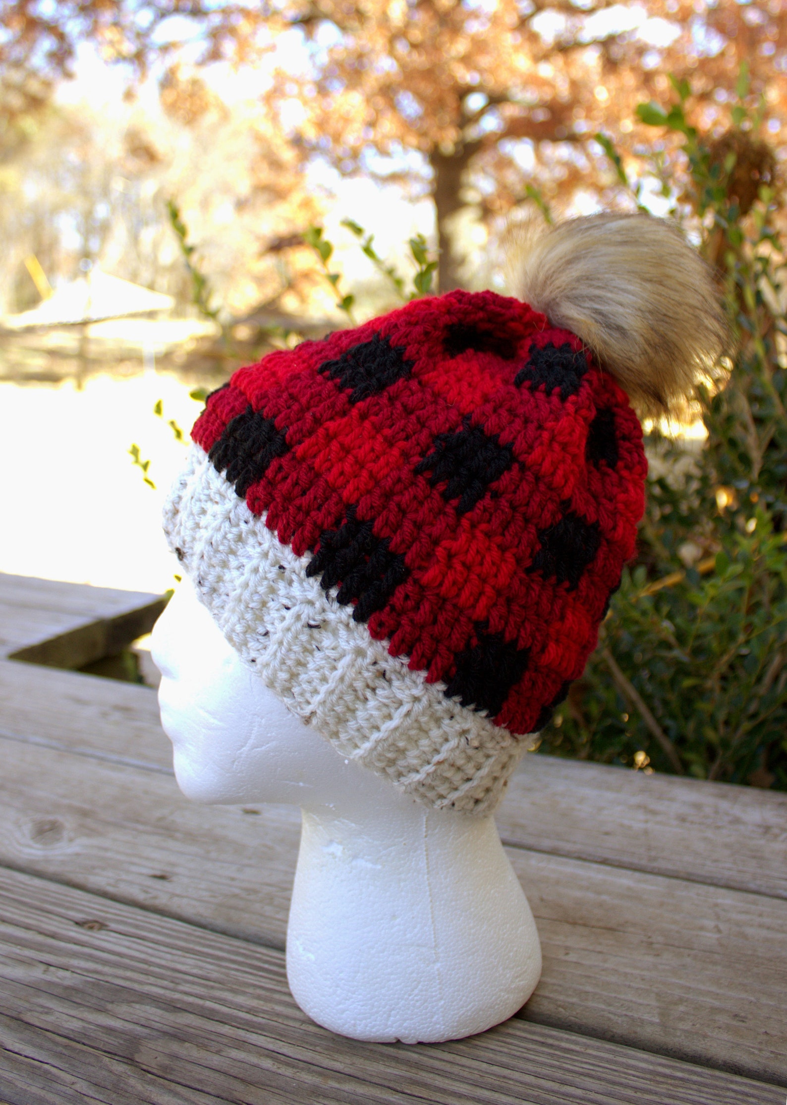 Plaid Christmas Hat Buffalo Plaid Hat Red Plaid Hat Buffalo Etsy