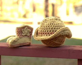 Cowboy Boots Set, Cowboy Hat Set, Baby Cowboy Set, Baby Cowgirl Set, Crochet Cowboy Set, Baby Cowboy Boots, Baby Cowboy Hat, Western Baby