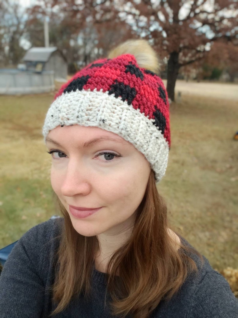 Buffalo plaid dog hat Clearance