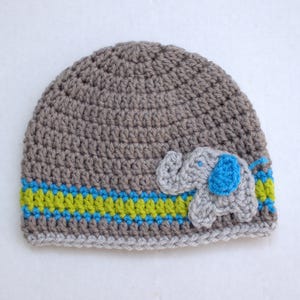 Elephant Beanie, Crochet Elephant Hat, Elephant Baby Hat, Elephant Baby Gift, Infant Elephant Hat, Baby Elephant Hat, Elephant Hat Prop