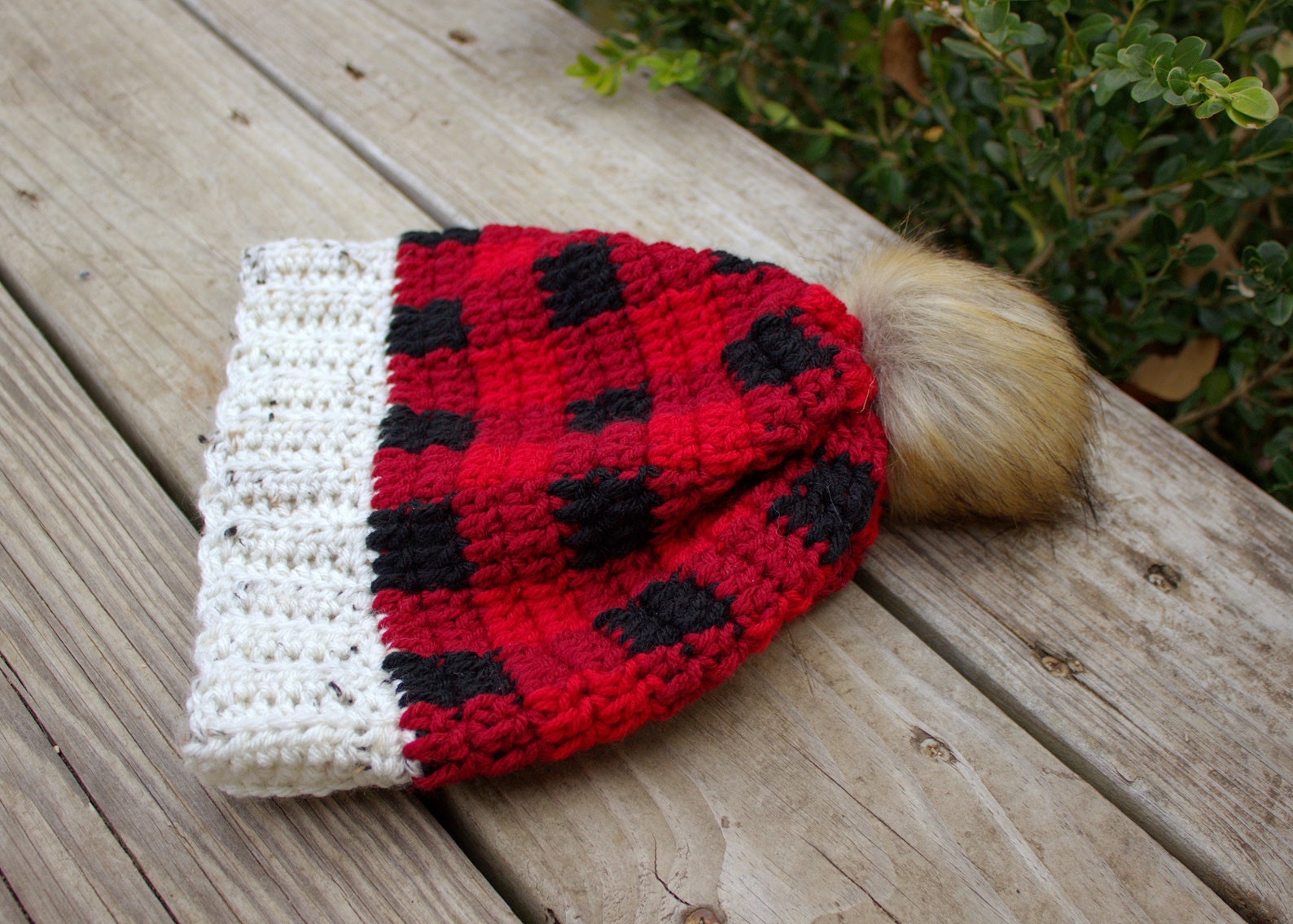 Plaid Christmas Hat Buffalo Plaid Hat Red Plaid Hat Buffalo Etsy