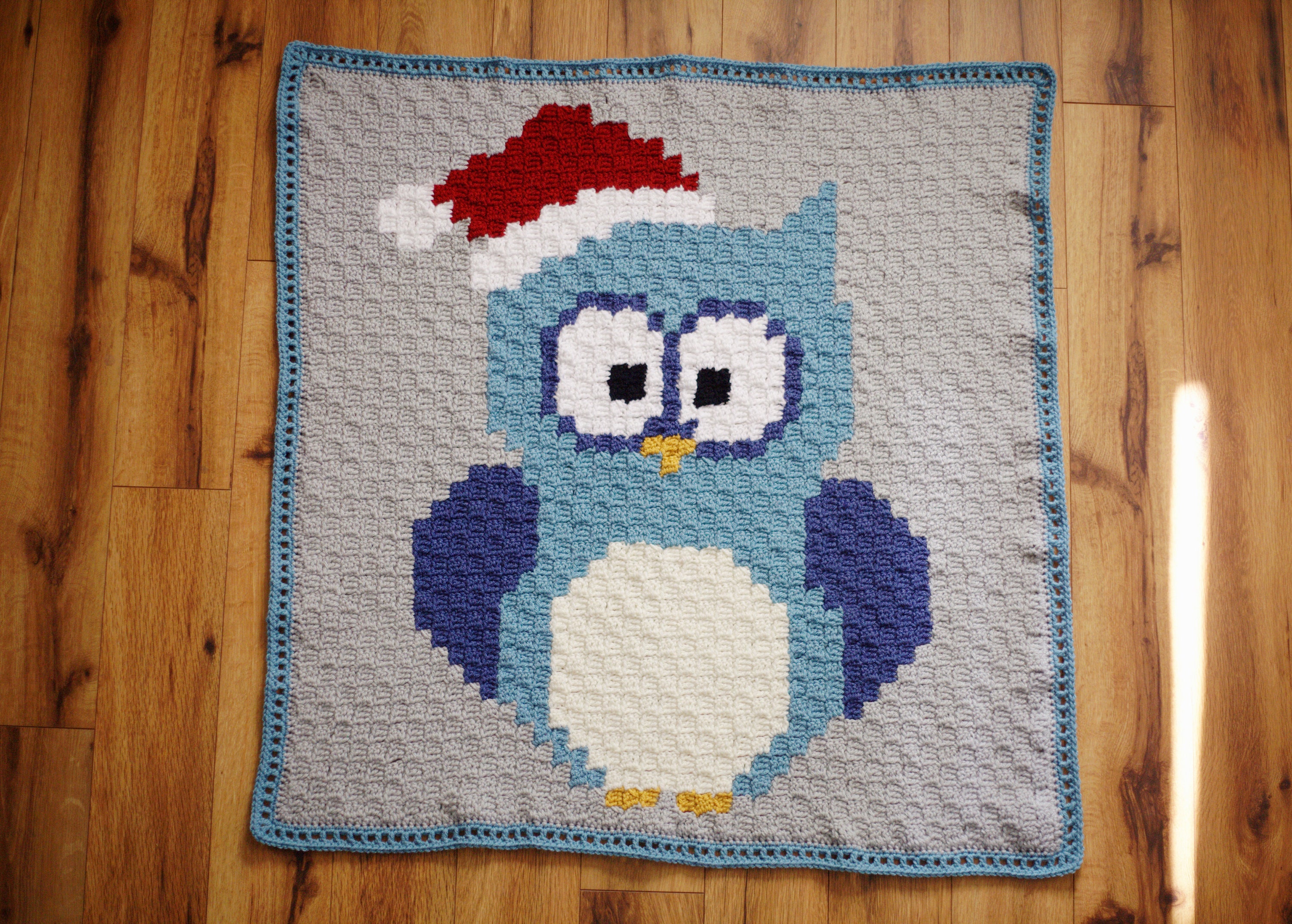 Christmas Owl Throw, Crochet Owl Blanket, Owl Blanket, Crochet Owl Throw, Owl Lap Blanket, Owl Baby 