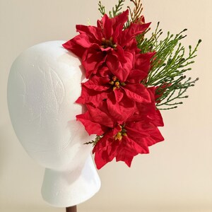 Clip on Triple Red Poinsettia display picture 2