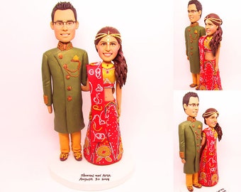 India style custom handmade wedding cake topper