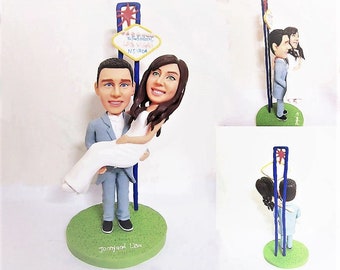 we are married theme handmade wedding cake topper