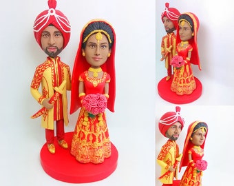 India style custom handmade wedding cake topper