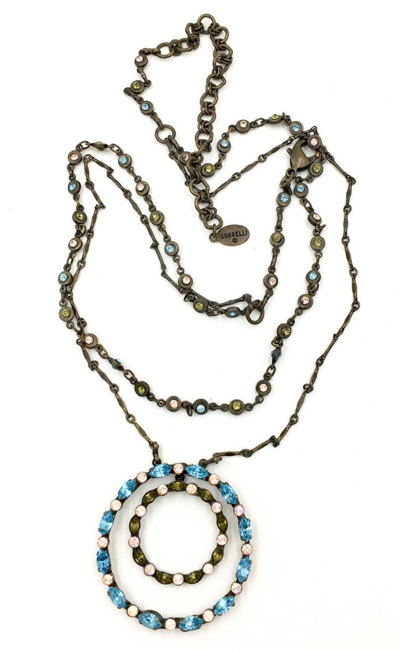 Vintage SORRELLI RHINESTONE NECKLACE Austrian Crystal Rhinestone Boho Hippie Necklace