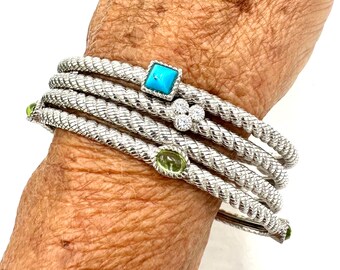 JUDITH RIPKA BANGLE Bracelets Sterling Silver Turquoise