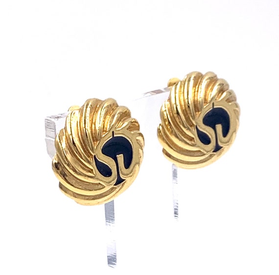 Vintage ST. JOHN EARRINGS Gold Plated Saint John … - image 2