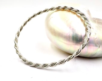Vintage Sterling Silver Cable Twist Bangle Bracelet - 8 Inch - Etsy