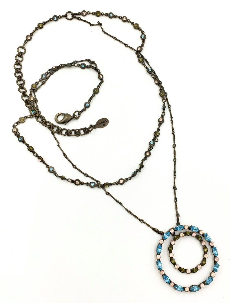 Vintage SORRELLI RHINESTONE NECKLACE Austrian Crystal Rhinestone Boho Hippie Necklace