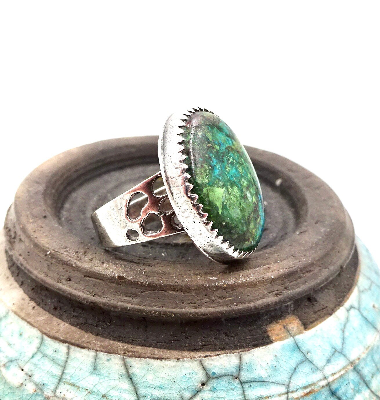 Buy SOUTHWESTERN TURQUOISE RING Sterling Silver Turquoise Navajo