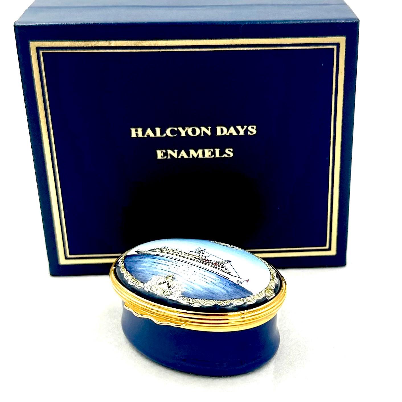 ハルシオンデイズHALCYON DAYSアクセサリー小物入れ②36 Vintage HALCYON DAYS BOX Halcyon Days Enamels Trinket Box Sea