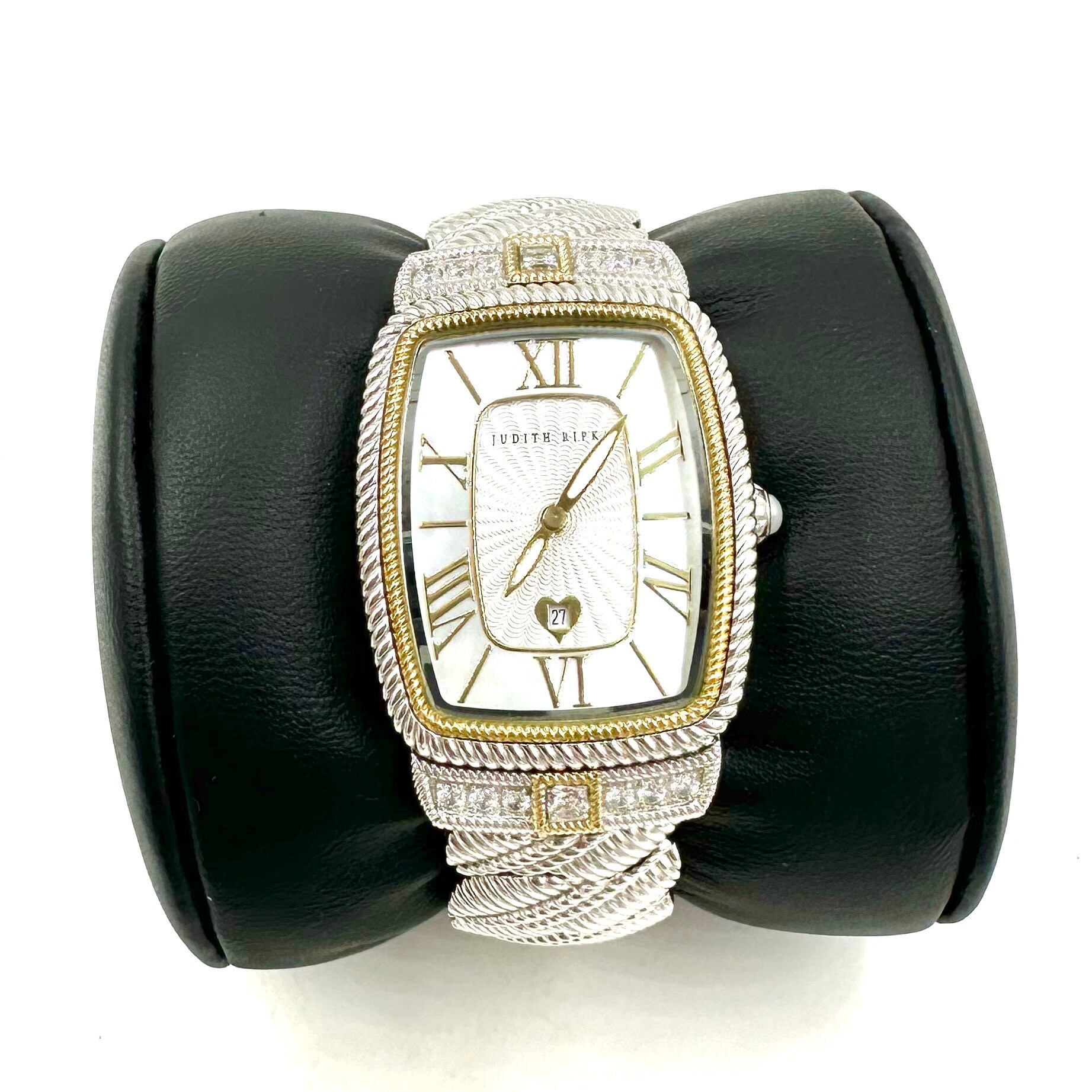 Judith Ripka Stainless Steel Mother of Pearl Face 