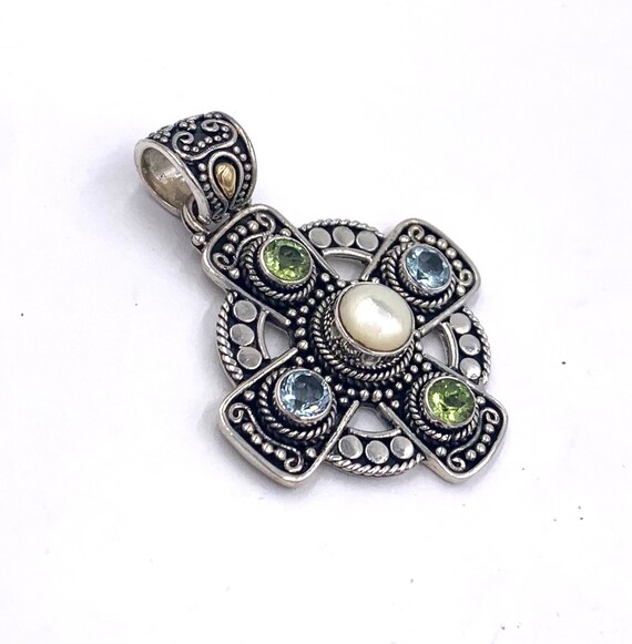 Bali Cross Necklace, Silver
